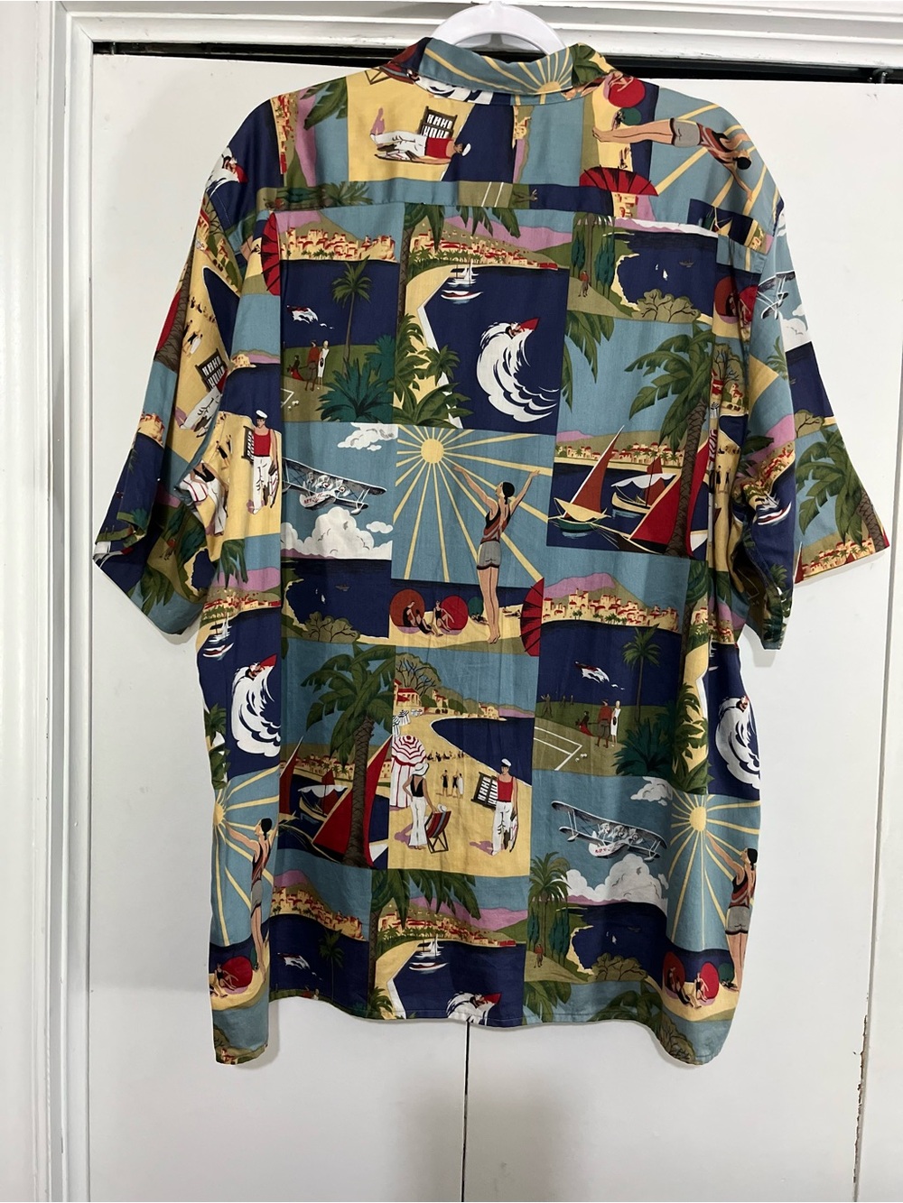 Reyn Spooner Egyptian Cotton Hawaiian Art Deco Print Short Sleeve Button Down - Picture 8 of 11